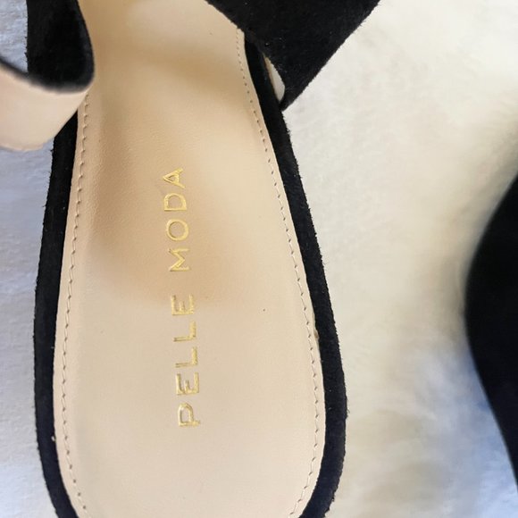 Pelle Moda Kerstin Pump Slim Heels Shoes Black Leather Slingback Size 9 - Picture 4 of 7